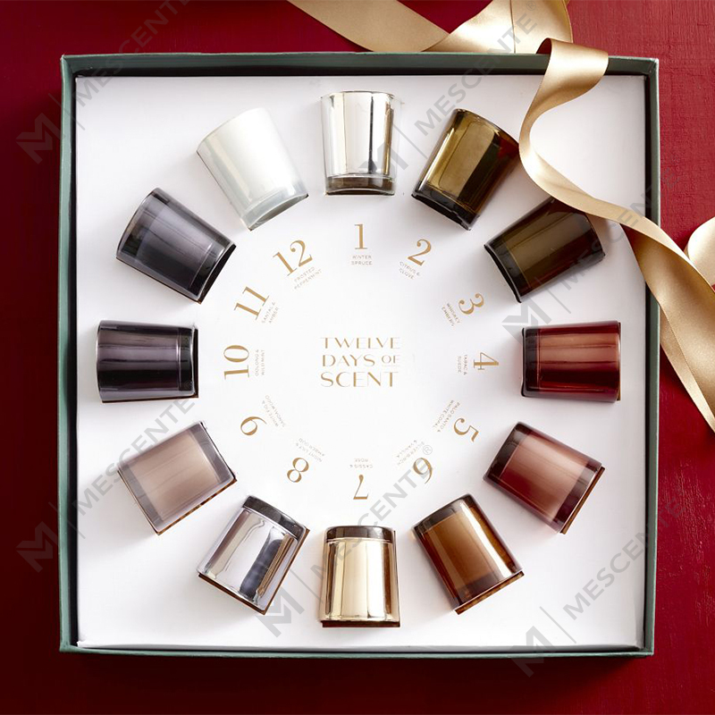 M&Scent Luxe op maat gemaakte pot met huisgeur, kerstgeurende sojawaskaarsen met deksel