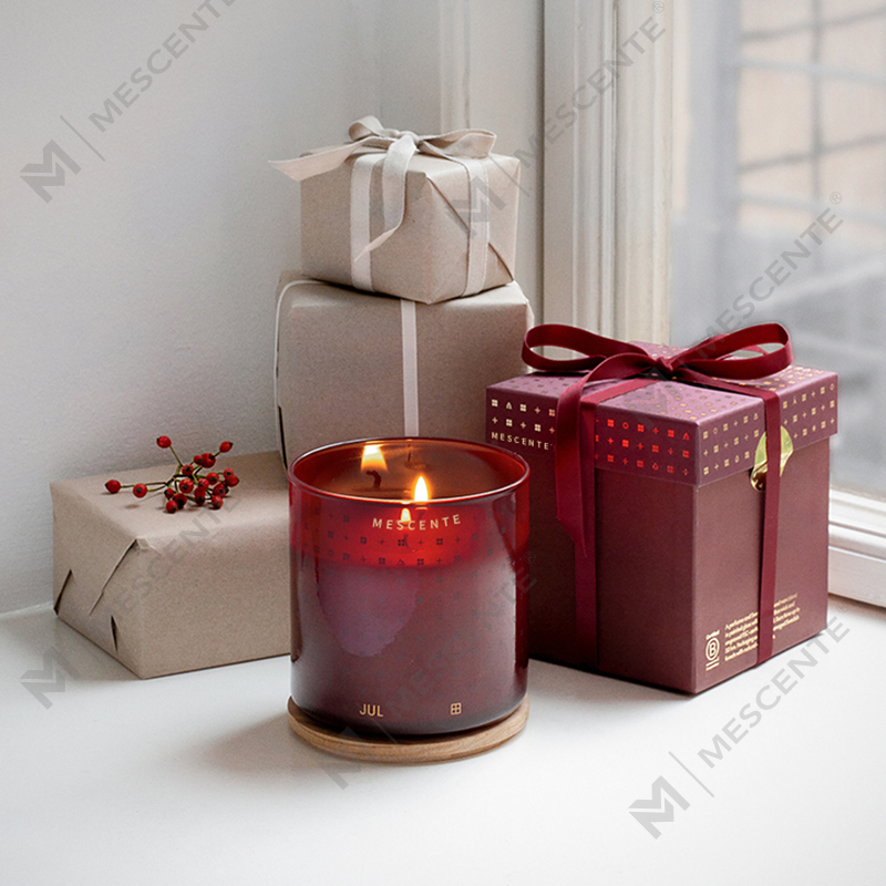 M&Scent Luxe op maat gemaakte handgemaakte kerst decoratieve geurkaarsen van sojawas met geschenkdoos