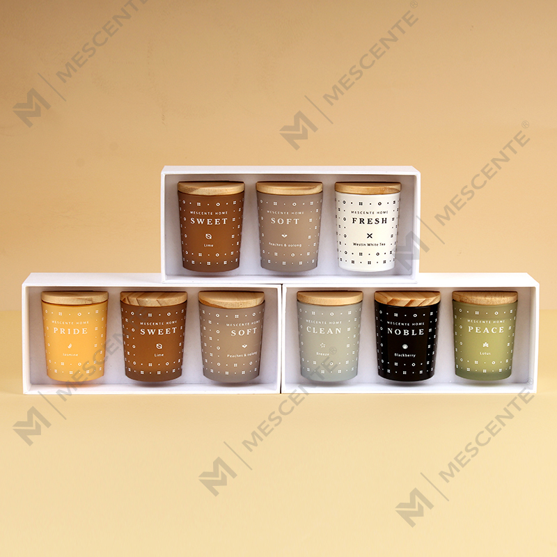 M23352 Set van 3 huishoudelijke sojawas aromatherapie geurkaarsen
