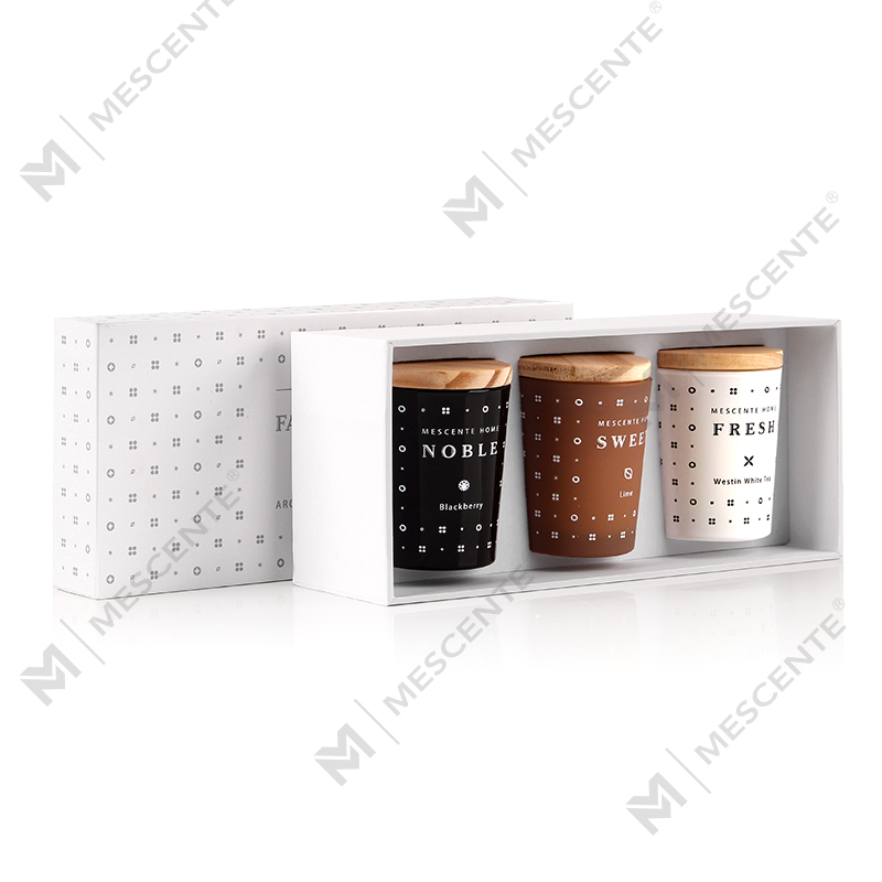 M23352 Set van 3 huishoudelijke sojawas aromatherapie geurkaarsen