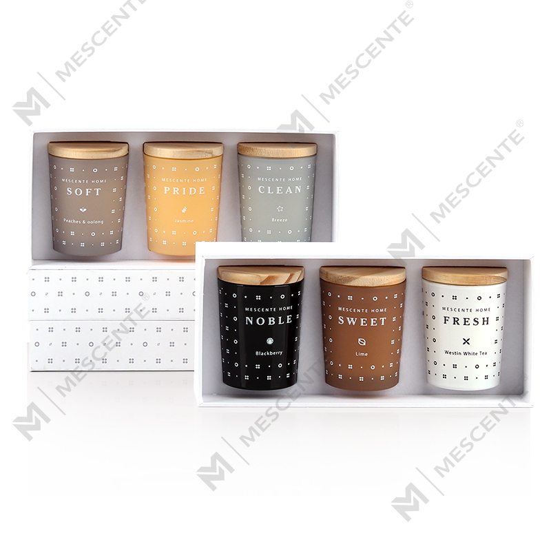 M23352 Set van 3 huishoudelijke sojawas aromatherapie geurkaarsen
