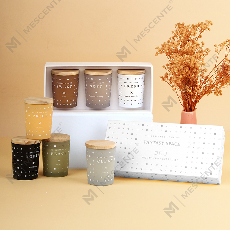 M23352 Set van 3 huishoudelijke sojawas aromatherapie geurkaarsen