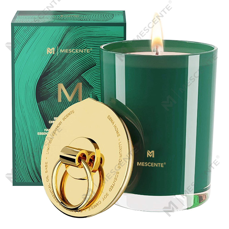 M&Scent Luxe witte sojawaslogo gepersonaliseerde bruiloft geurkaarsen, aangepaste kampkaars