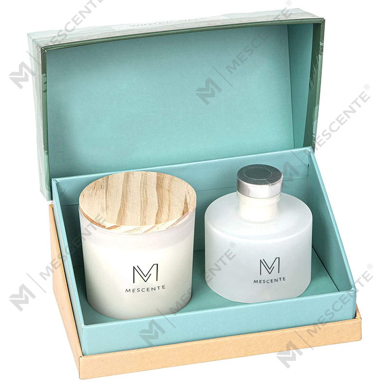 M&Scent Luxe Gepersonaliseerde Private Label Herfst Decor Aroma Geurende Soja Kaarsen Riet Diffuser Geschenkset