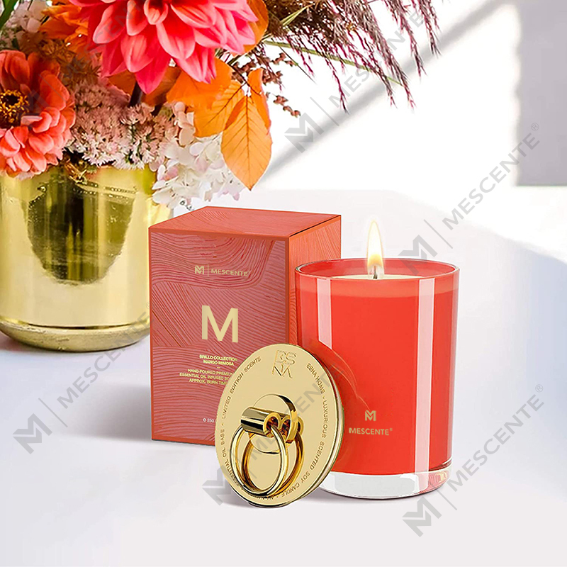 M&Scent Luxe witte sojawaslogo gepersonaliseerde bruiloft geurkaarsen, aangepaste kampkaars