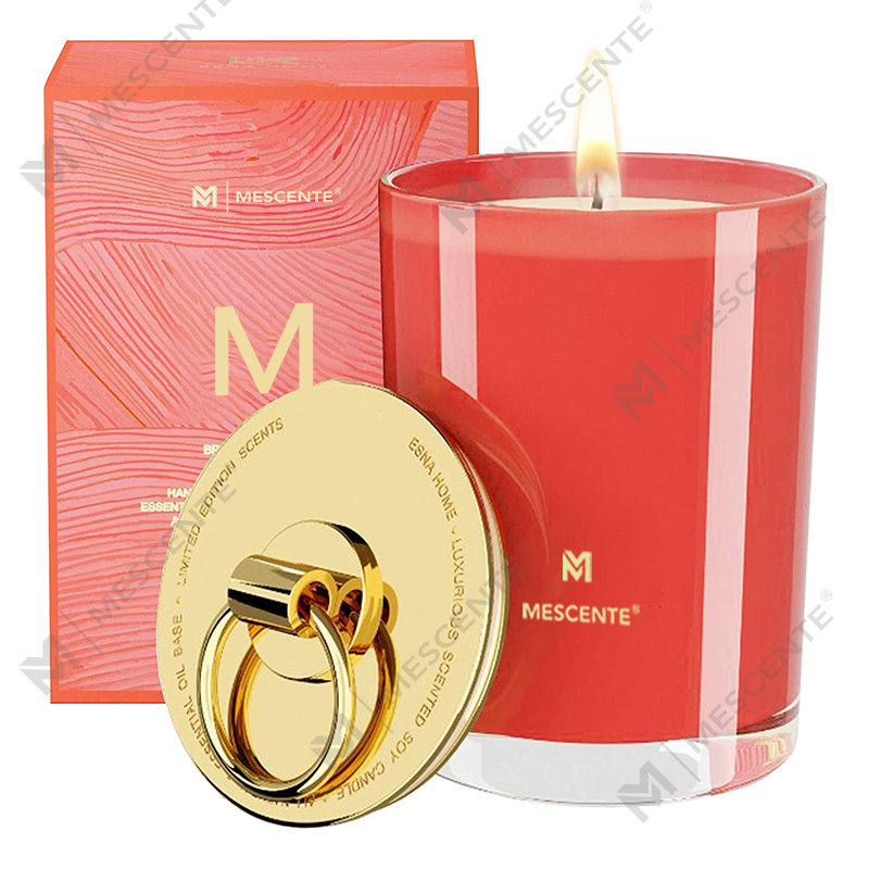 M&Scent Luxe witte sojawaslogo gepersonaliseerde bruiloft geurkaarsen, aangepaste kampkaars