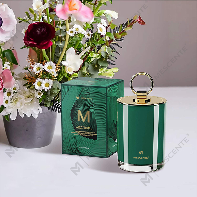 M&Scent Luxe witte sojawaslogo gepersonaliseerde bruiloft geurkaarsen, aangepaste kampkaars