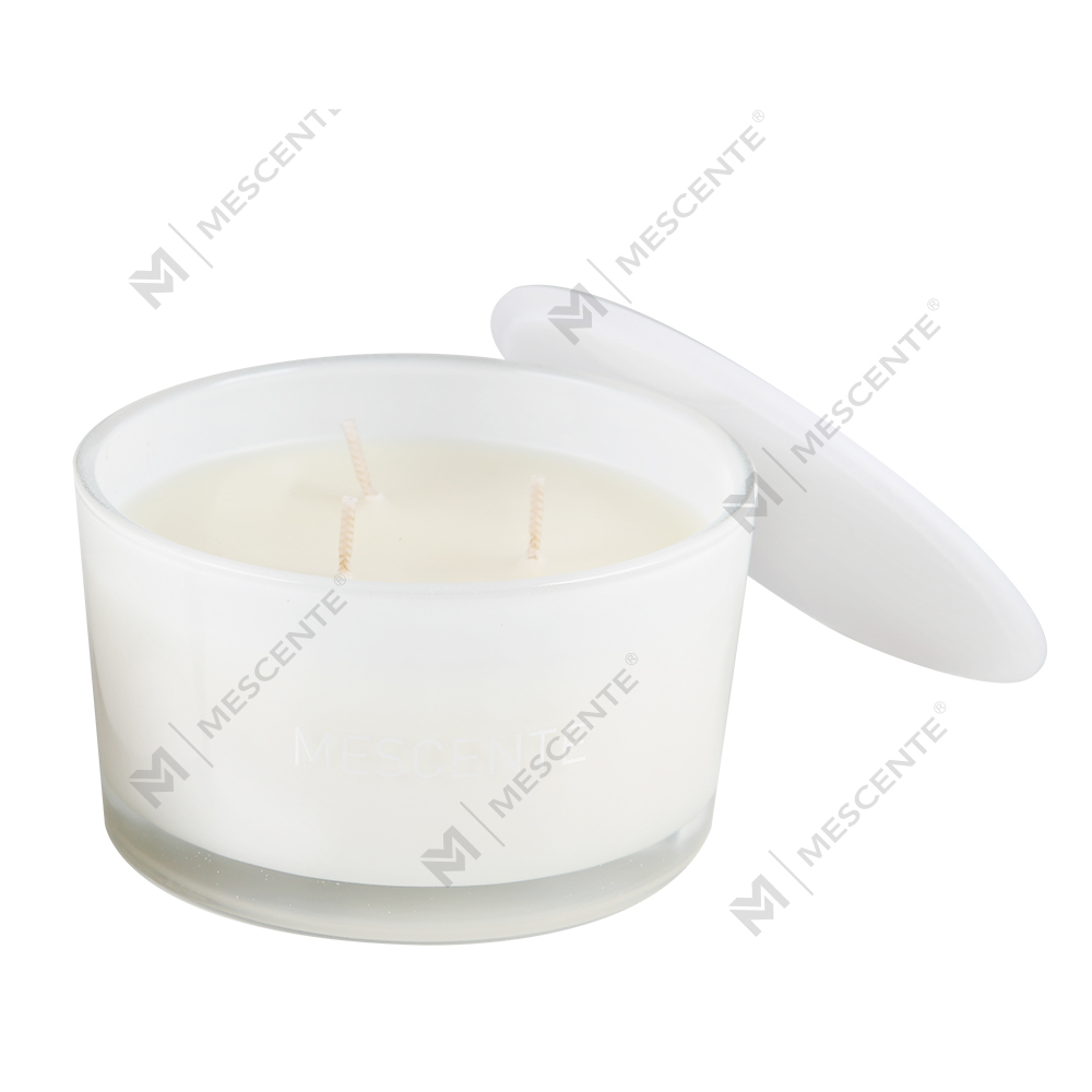Mescente groothandel private label glazen pot 3 lonten 100% sojawas geurkaars