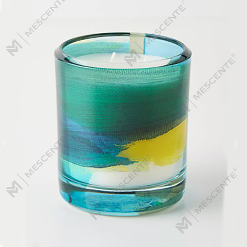 M&Scent groothandel luxe aangepaste decoratie private label zwart glas kristal geurende sojawaskaarsen
