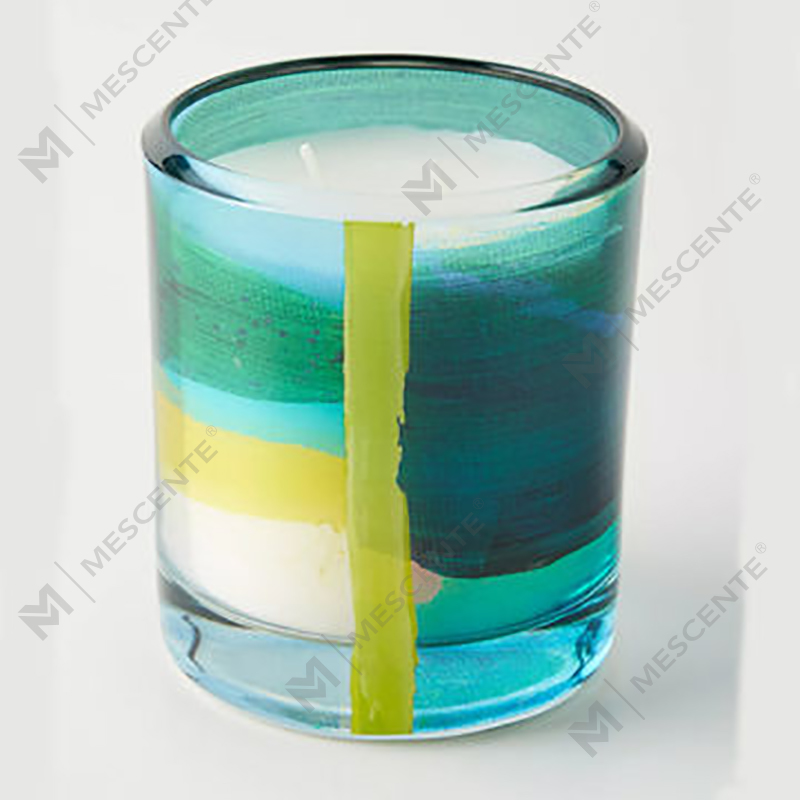 M&Scent groothandel luxe aangepaste decoratie private label zwart glas kristal geurende sojawaskaarsen
