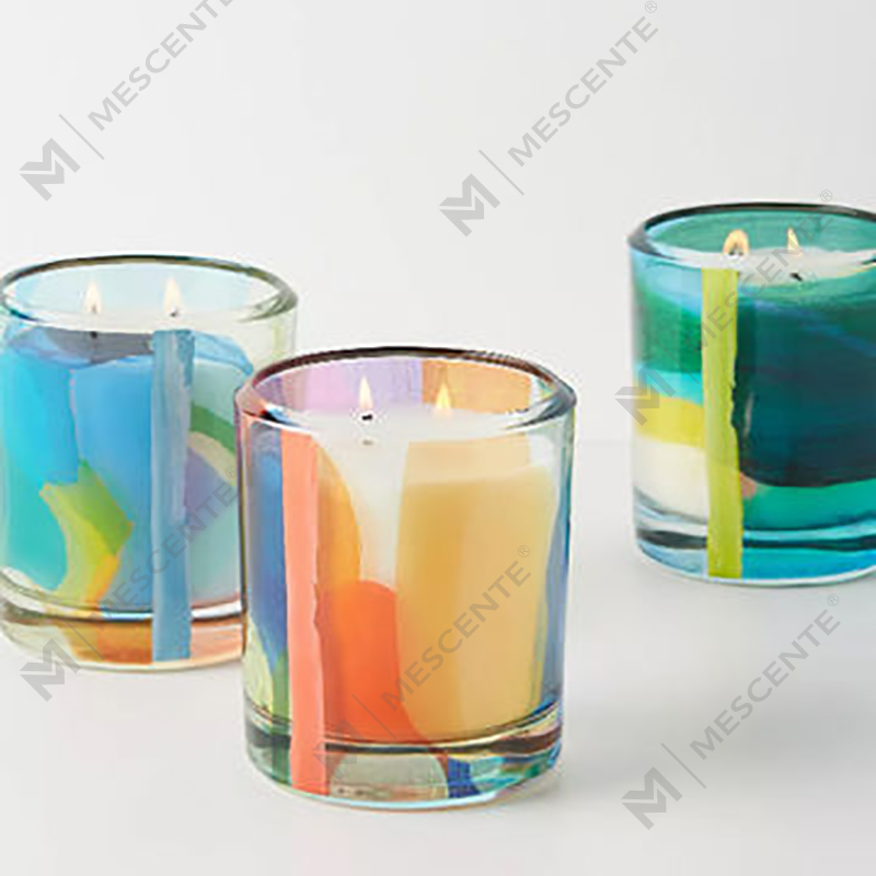 M&Scent groothandel luxe aangepaste decoratie private label zwart glas kristal geurende sojawaskaarsen