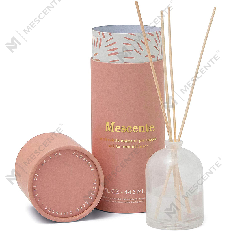 M&Scent luxe op maat gemaakte grote roségouden glazen fles bloem private label vloeibare rietverspreider met geschenkdoos