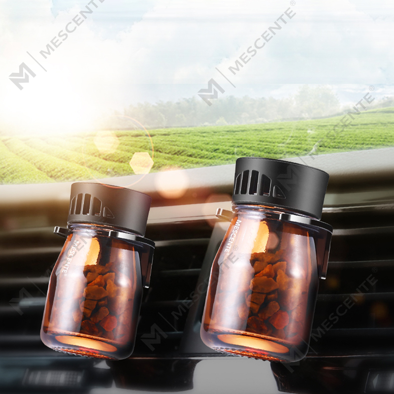 M&Scent organische aangepaste logo mini-geur auto luchtverfrisserflessen, luchtpomp voor auto