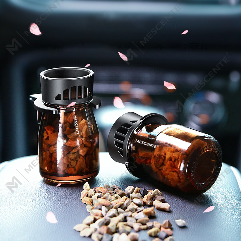 M&Scent organische aangepaste logo mini-geur auto luchtverfrisserflessen, luchtpomp voor auto