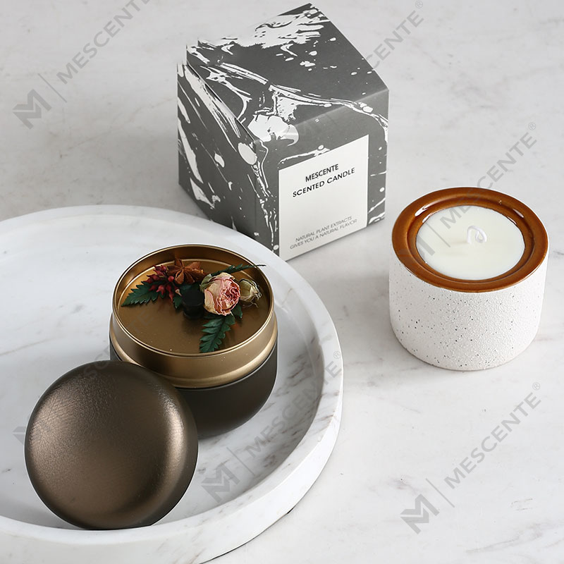 M&Scent op maat gemaakte decoratieve luxe private label Woodwick geurkaars van sojawas