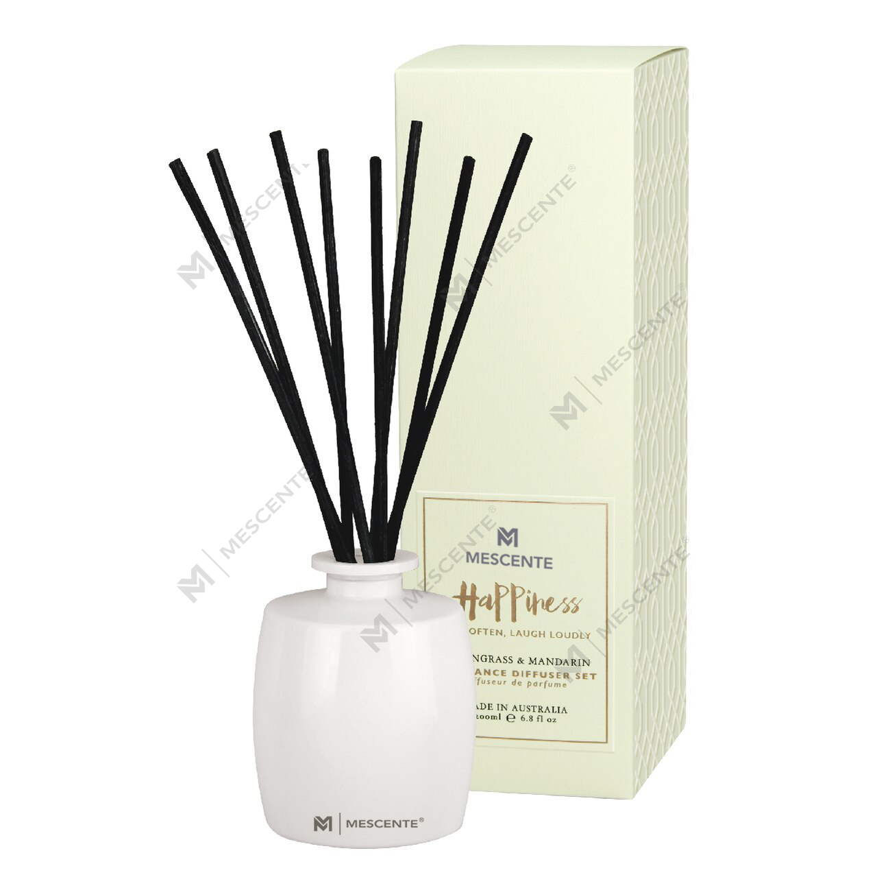 M&Scent Grote glazen fles Home Essentials Aroma Rietverspreider Cadeauset met rotanstokjes