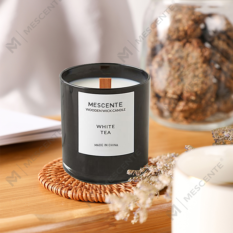 Mescente private label witte thee geurkaarsen soja in potten