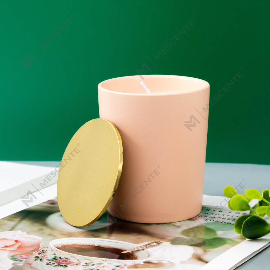 Luxe op maat gemaakte keramische potten Private Label Citta-gelabelde geurende sojawaskaarsen met gedroogde bloemen