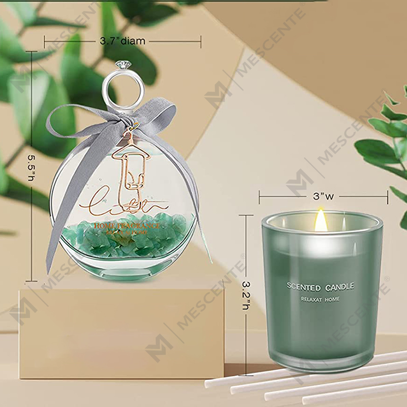 M&S cent citroenbasilicum geurolie, rietverspreider en geurkaars cadeauset met stokjes voor thuis