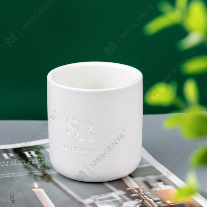 M&S geur Aangepast logo Goedkope keramische potten met houten deksels Kaars, luxe kokosnootkaarsen