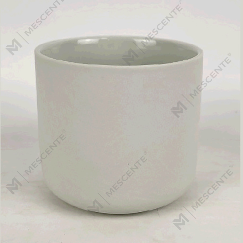M&Scent Groothandel op maat moderne grote 3-lont zilverwit matte kerstkaarspot met bamboe deksel