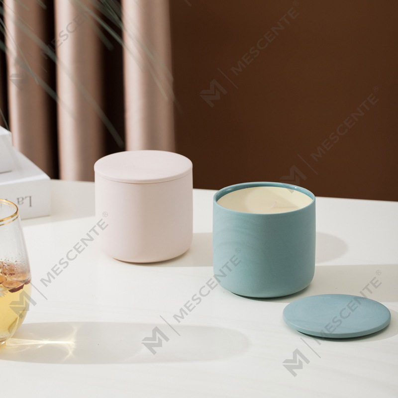 M&Scent Groothandel op maat moderne grote 3-lont zilverwit matte kerstkaarspot met bamboe deksel