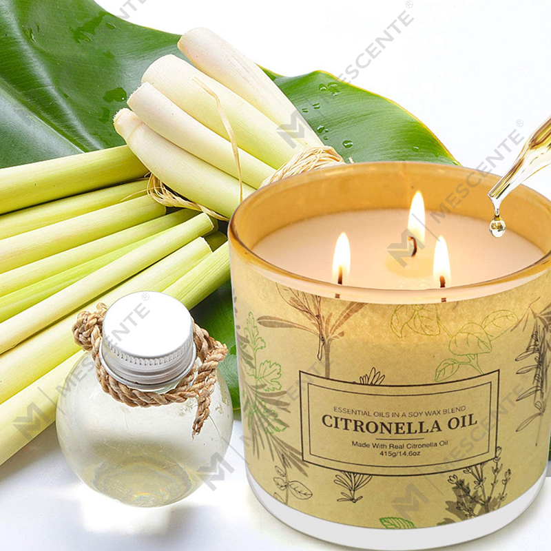 Langdurige 3-lontpotjes met geuraromatherapie Citronella-oliekaarsensets voor thuis, tuin, terras, balkon