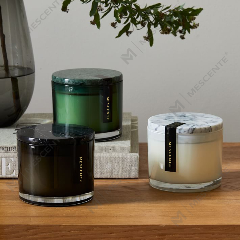 Groothandel Low Moq luxe ongelabelde 2-lont Vitrina marmeren dekselkaars