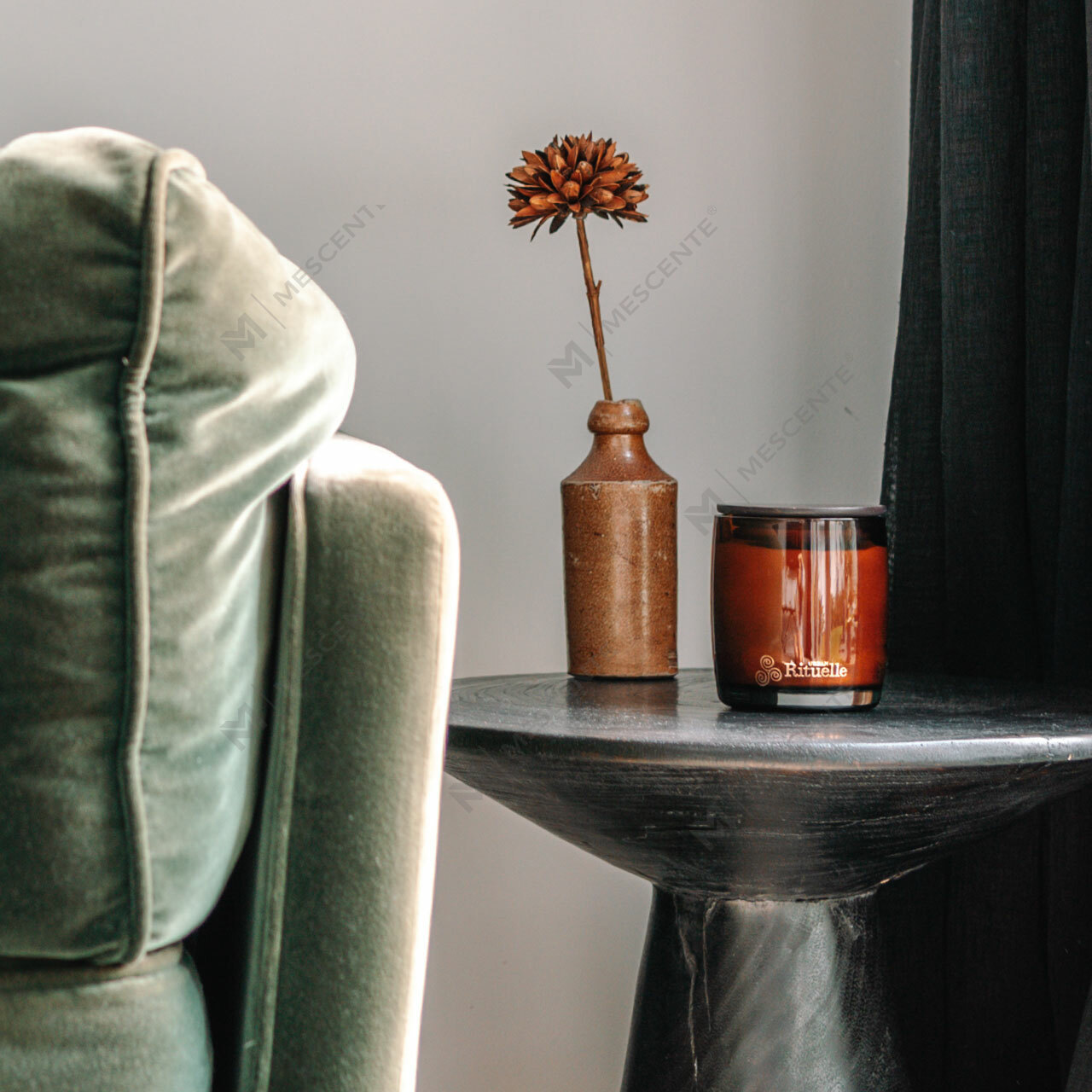 Luxe private label vanille-sterrengeurkaars met houten klik