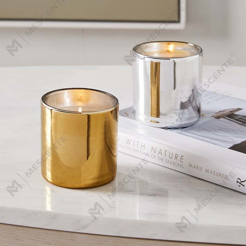 Amazon Luxury Custom Gold Print Logo Zwart Glazen Pot Geurende Soja Wax Kaars Decoratie Cadeauset