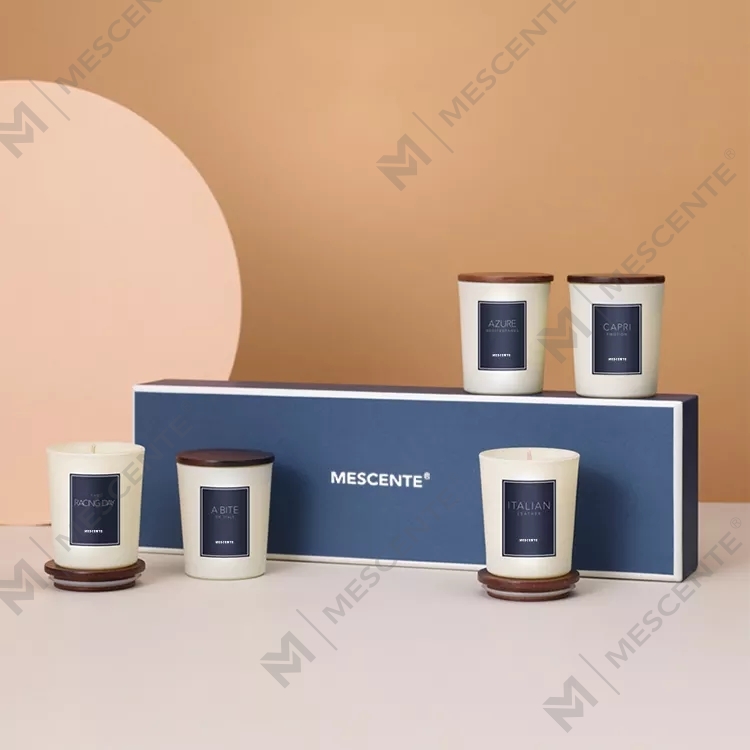 M&scent groothandel private label geurolie geurkaarsen luxe met deksel, aromatherapie kaars