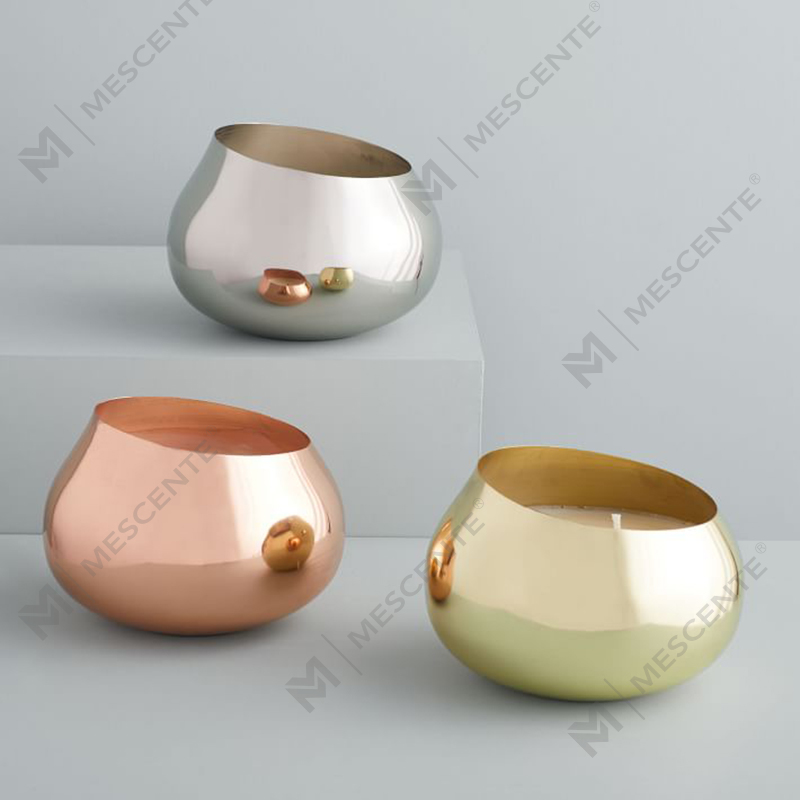 groothandel kleur luxe private label schuine metalen ronde geurkaarsen