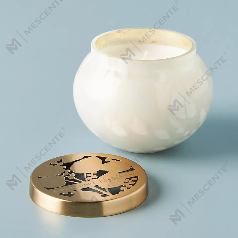 M&scent Private Label Custom Home Decoration Luxe glazen kaarspotten Sojawas geurkaarsen met deksel