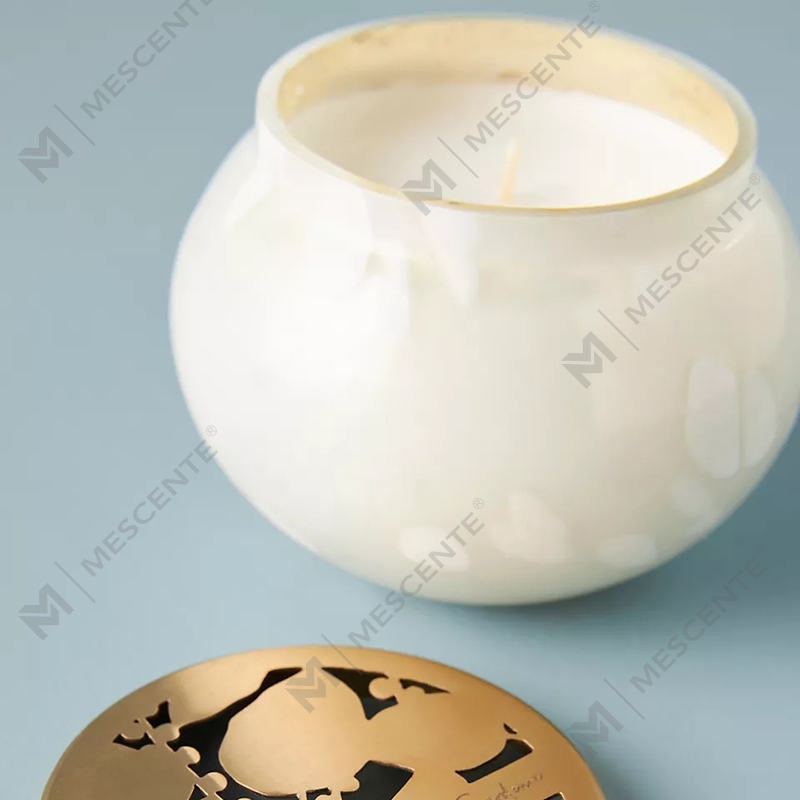 M&scent Private Label Custom Home Decoration Luxe glazen kaarspotten Sojawas geurkaarsen met deksel