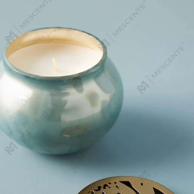 M&scent Private Label Custom Home Decoration Luxe glazen kaarspotten Sojawas geurkaarsen met deksel