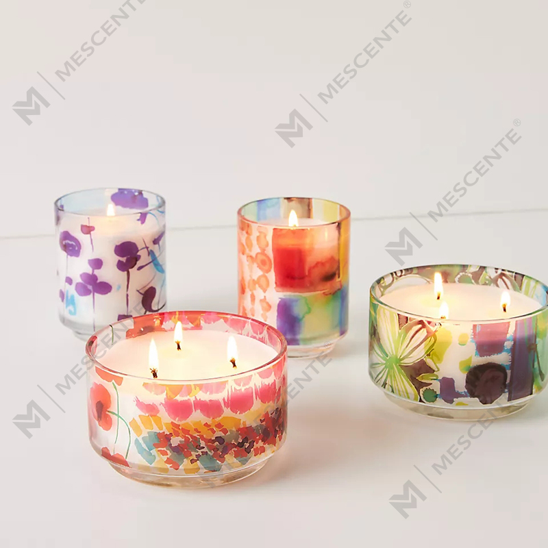 M&Scent Luxe op maat gemaakte decoratie Private Label 3 Wick A Sunday Painter Glass Crystal geurende sojawaskaarsen