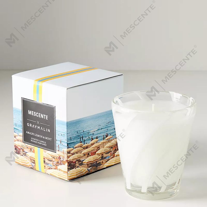 M&Scent luxe witte sojawas gepersonaliseerd logo bruiloft geurkaarsen
