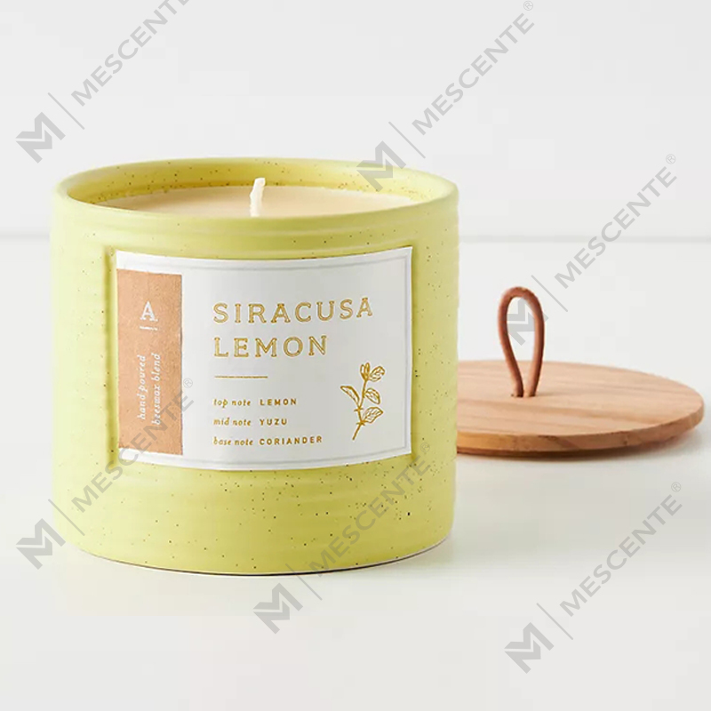 M&Scent Private Label gekleurde keramische potten geurende sojawas chique kaarsen