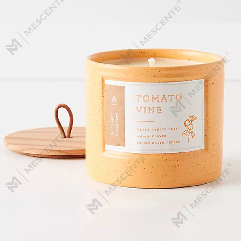 M&Scent Private Label gekleurde keramische potten geurende sojawas chique kaarsen