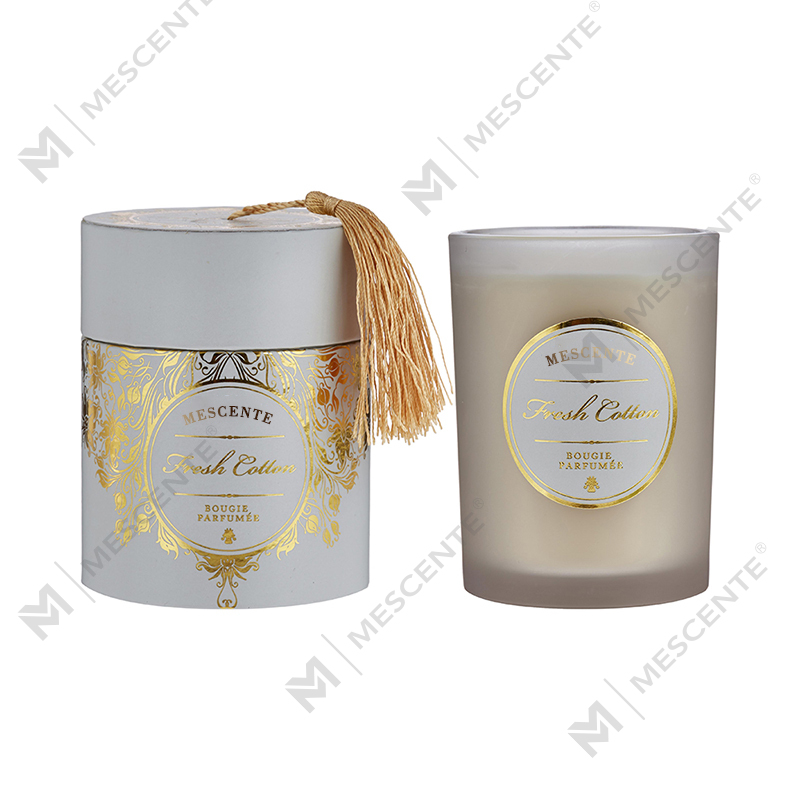 M&Scent Luxe kerstwitte geurkaarsen met gepersonaliseerd logo