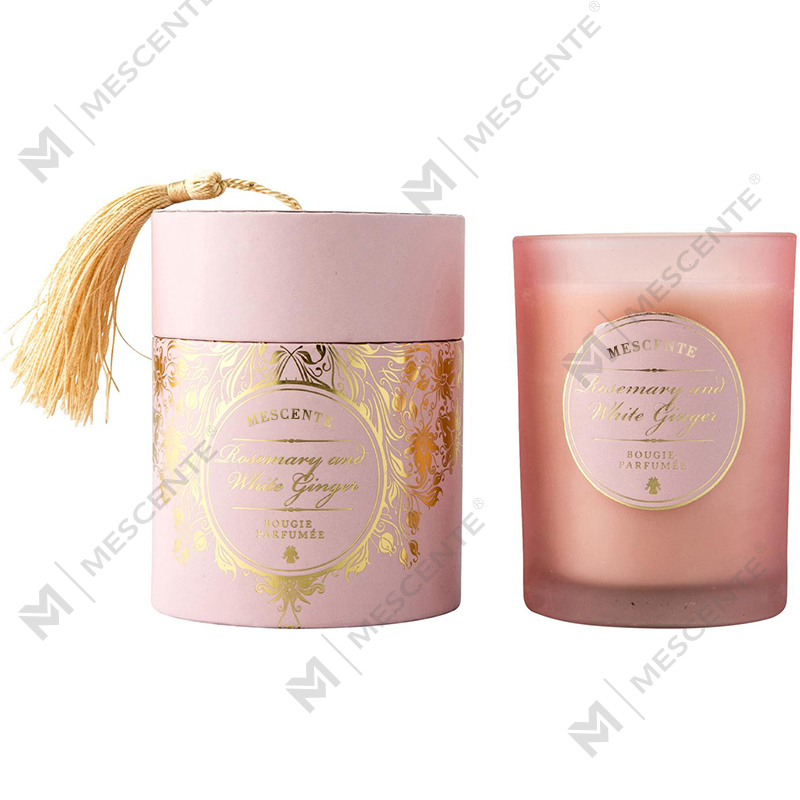 M&Scent Luxe kerstwitte geurkaarsen met gepersonaliseerd logo