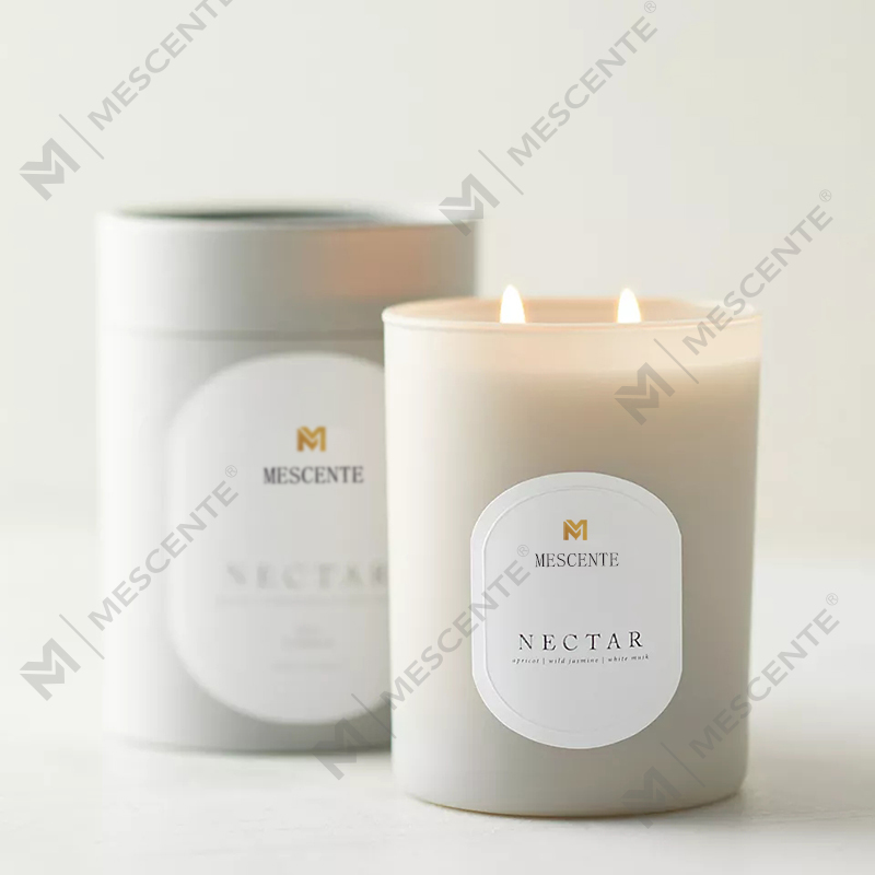M&Scent Aangepast logo Meditatie Niet-giftige stenen Kruid Hand gegoten natuurlijke geurende sojawas Kristallen kaarsen