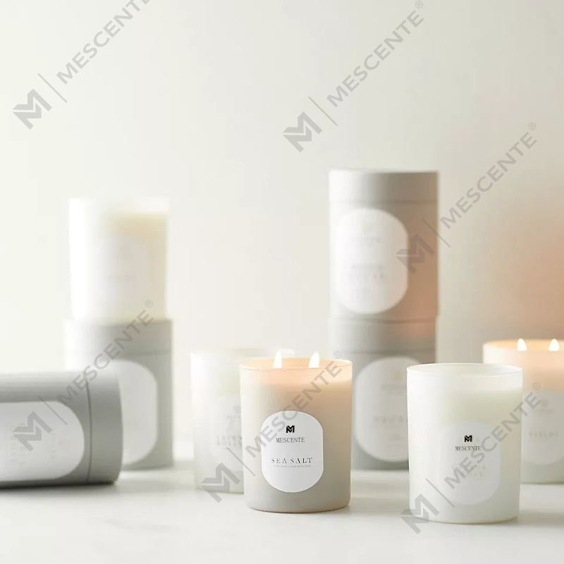 M&Scent Aangepast logo Meditatie Niet-giftige stenen Kruid Hand gegoten natuurlijke geurende sojawas Kristallen kaarsen