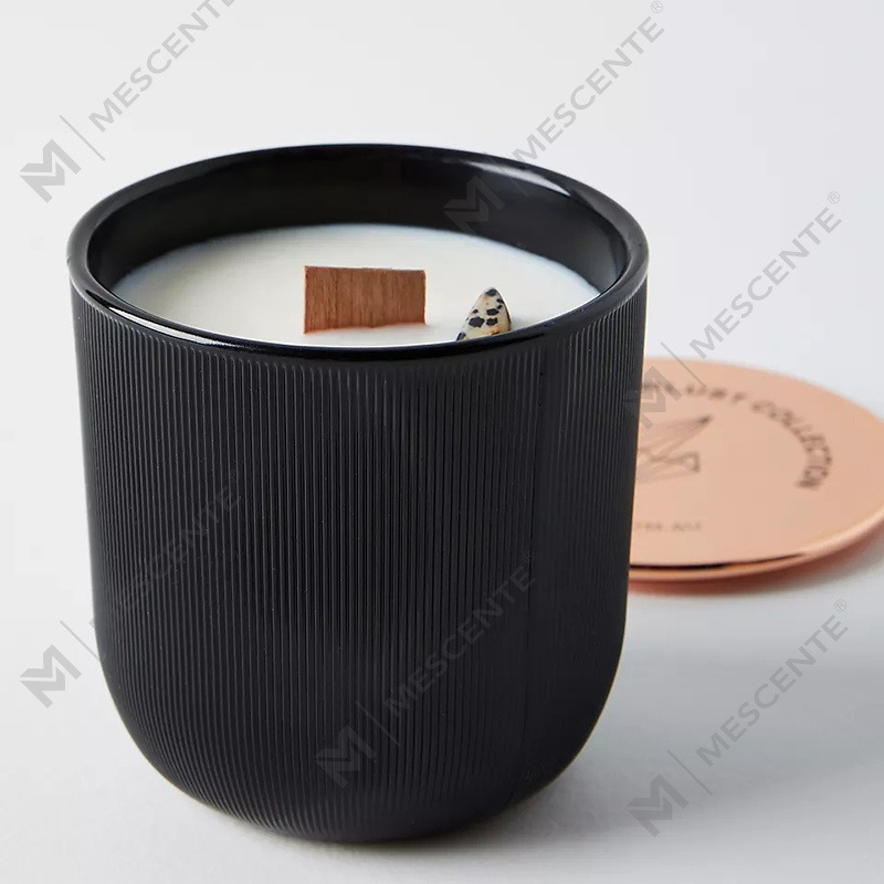 Groothandel luxe marmeren glanzende logo met kristal doordrenkte edelsteenchakra aromatherapie geurende sojawaskaarsen