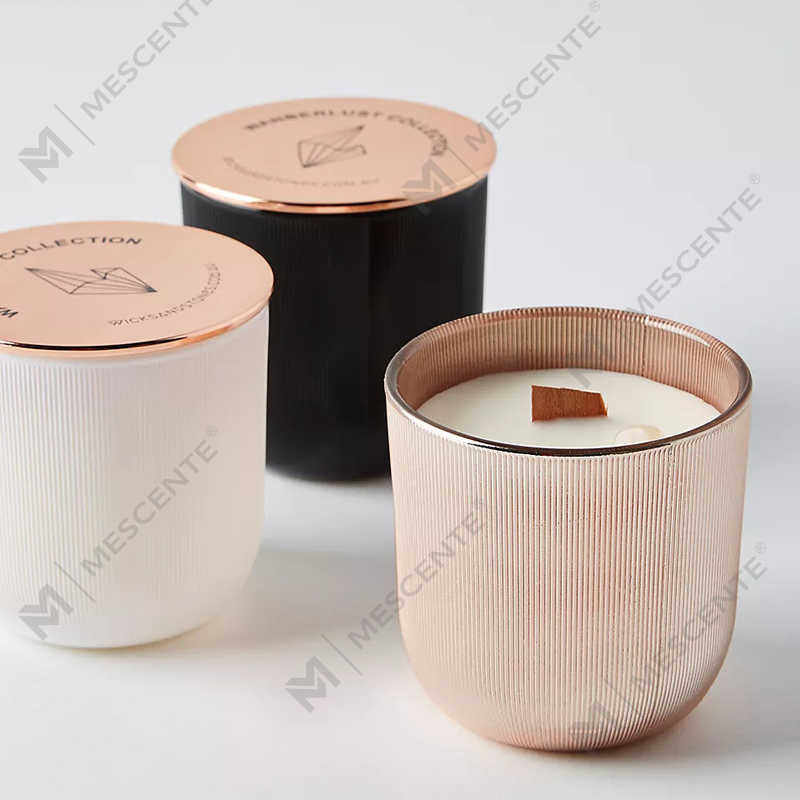 Groothandel luxe marmeren glanzende logo met kristal doordrenkte edelsteenchakra aromatherapie geurende sojawaskaarsen
