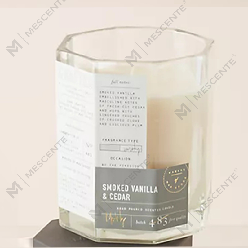 M&Scent op maat gemaakte luxe houten deksel, katoenen lont, glazen vat, sojawasmengsel, herfstachtige glazen kaars