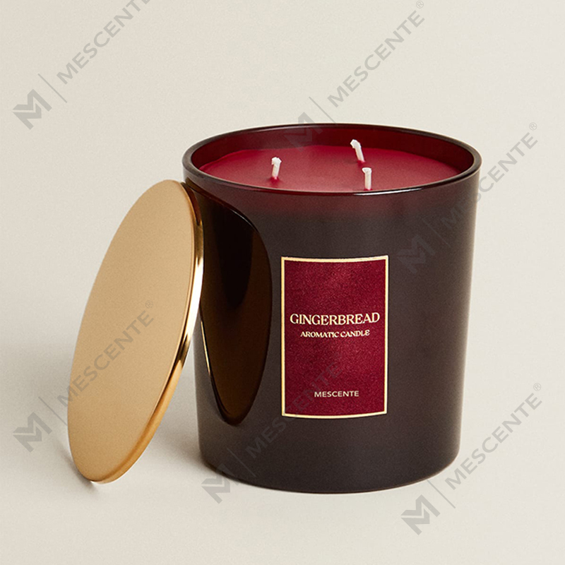 M&Scent Custom Luxury 3 Wicks Kaarsen Gepersonaliseerde Private Label Zwart Mat Glazen Geurkaars
