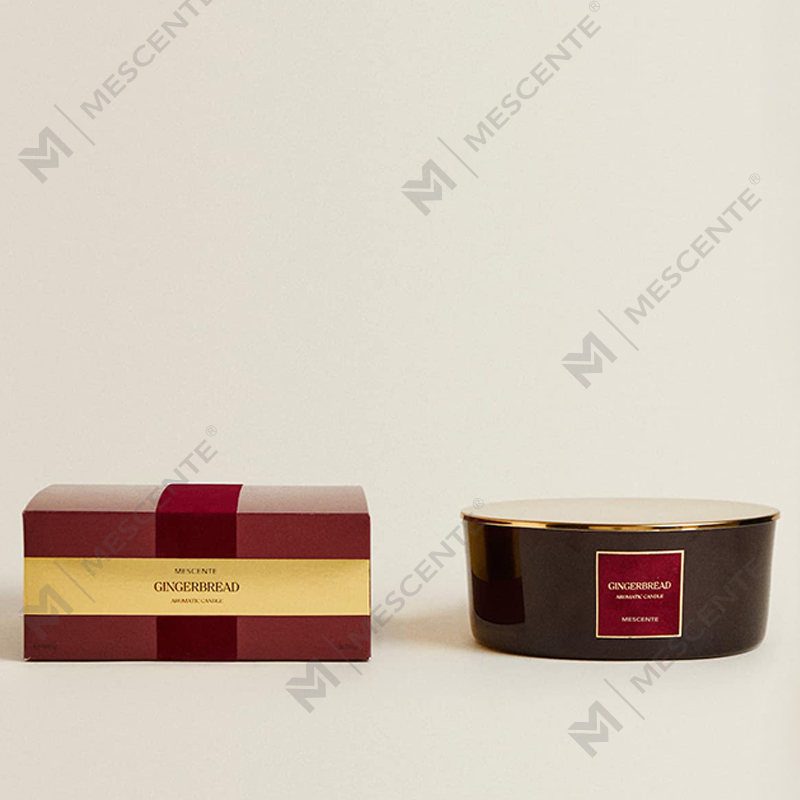 M&Scent Custom Luxury 3 Wicks Kaarsen Gepersonaliseerde Private Label Zwart Mat Glazen Geurkaars