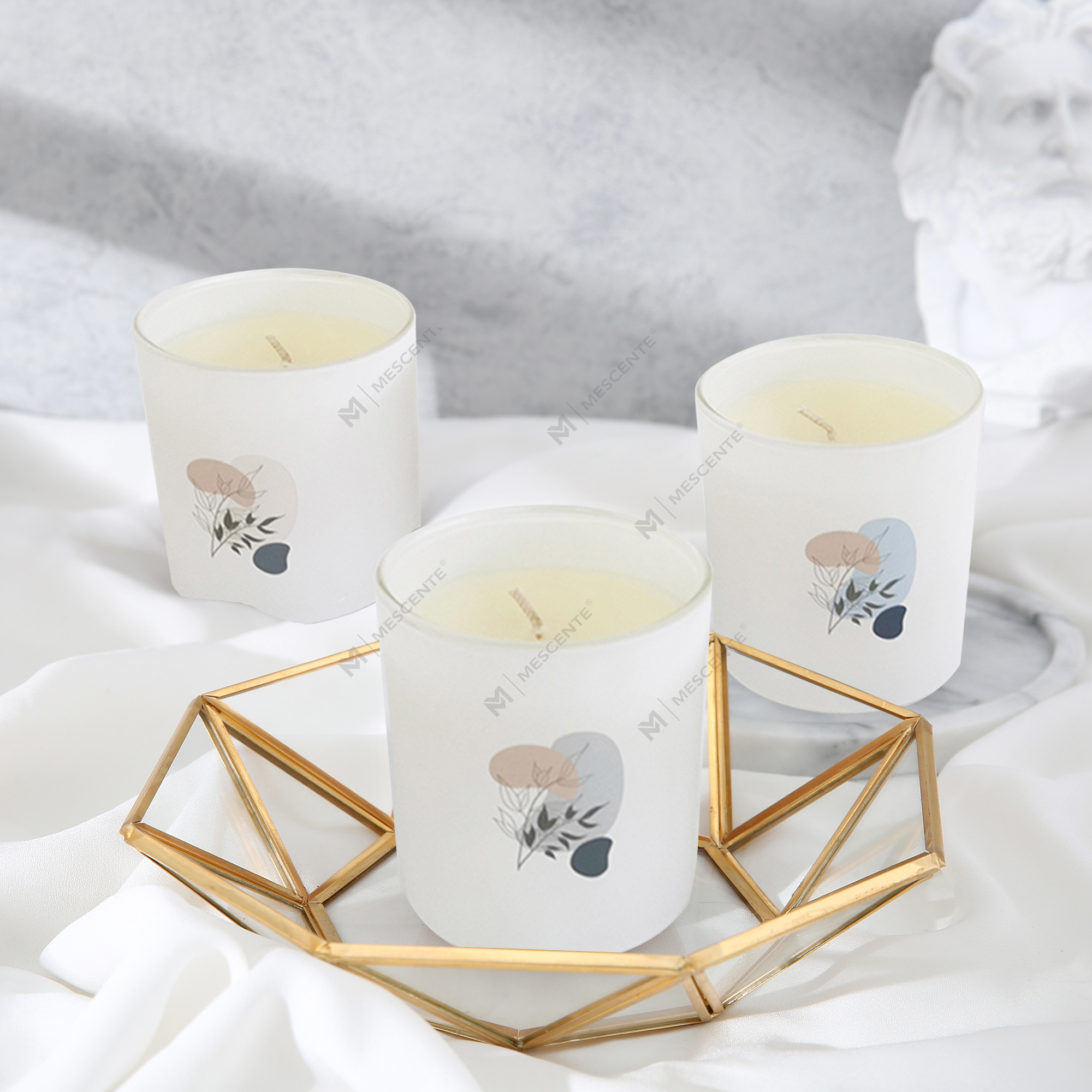 M&Scent Meerdere hoogwaardige 100% natuurlijke sojakaarsen met aromageur in glazen pot met deksel