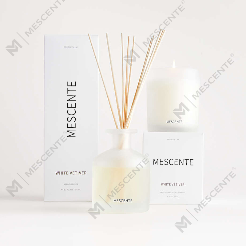 M&Scent groothandel luxe private label sojawas geurkaarsen met doosje